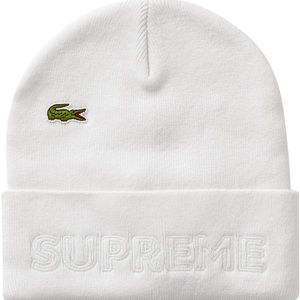 Supreme LACOSTE Beanie White